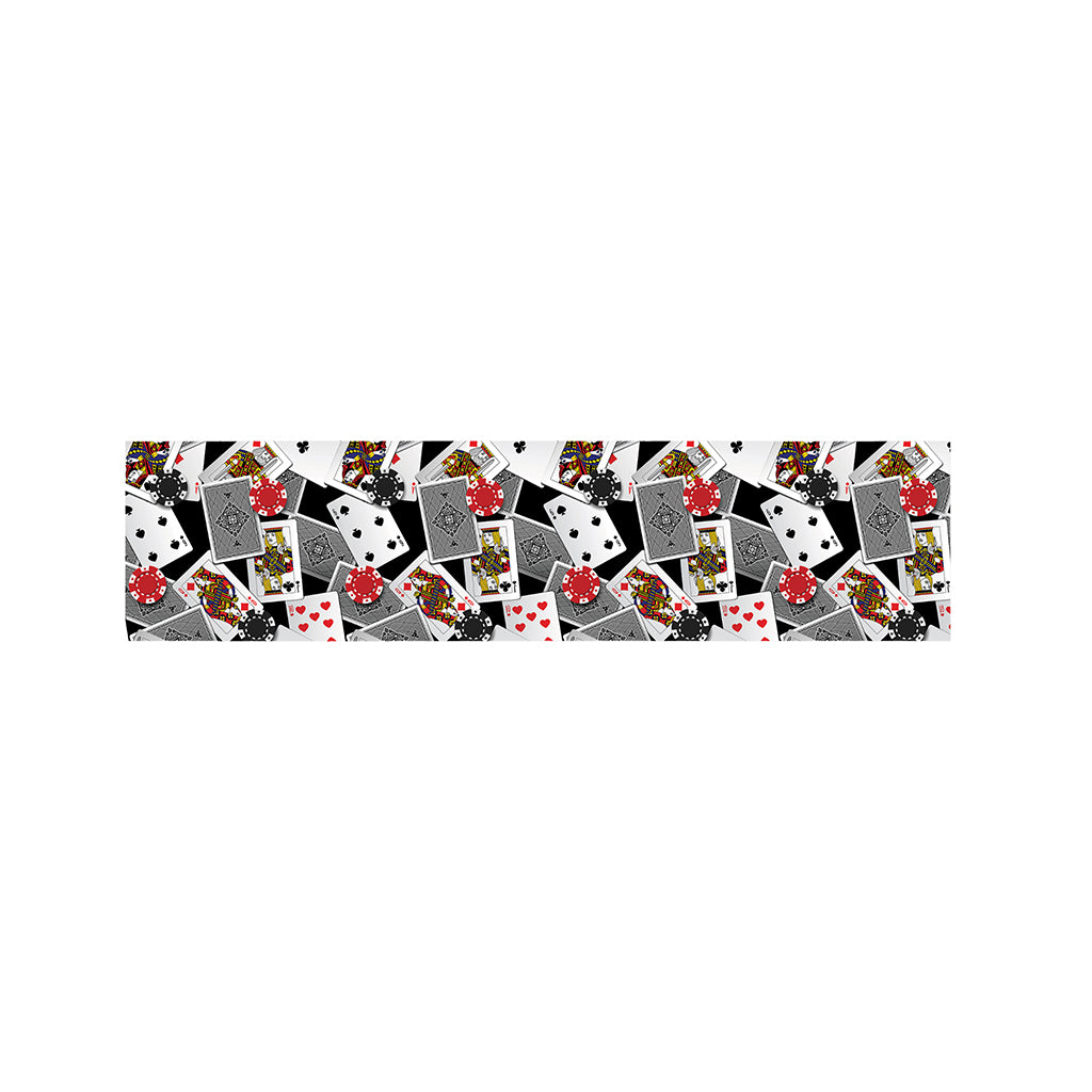 Casino Card And Chip Pattern Print Bed Runner