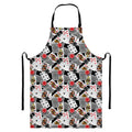 Casino Card And Chip Pattern Print Bib Apron With Pocket