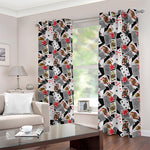 Casino Card And Chip Pattern Print Blackout Grommet Curtains