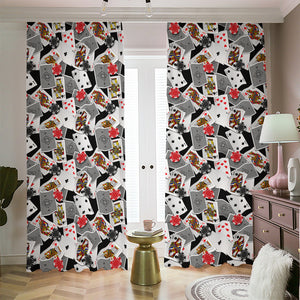 Casino Card And Chip Pattern Print Blackout Pencil Pleat Curtains