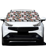 Casino Card And Chip Pattern Print Car Windshield Snow Cover
