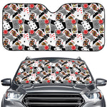 Casino Card And Chip Pattern Print Car Windshield Sun Shade