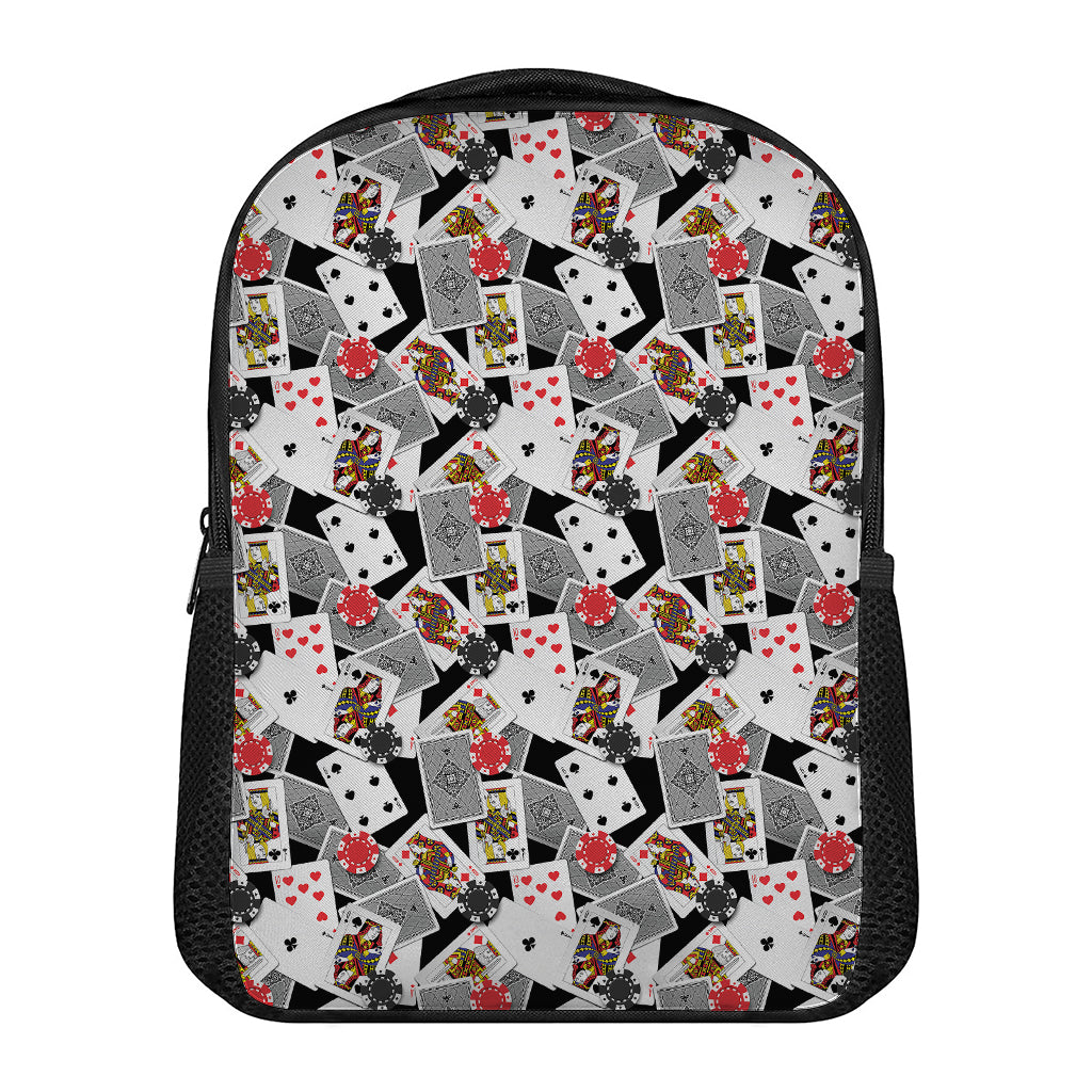 Casino Card And Chip Pattern Print Casual Backpack