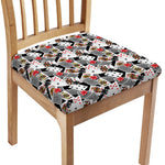 Casino Card And Chip Pattern Print Chair Cushion Cover