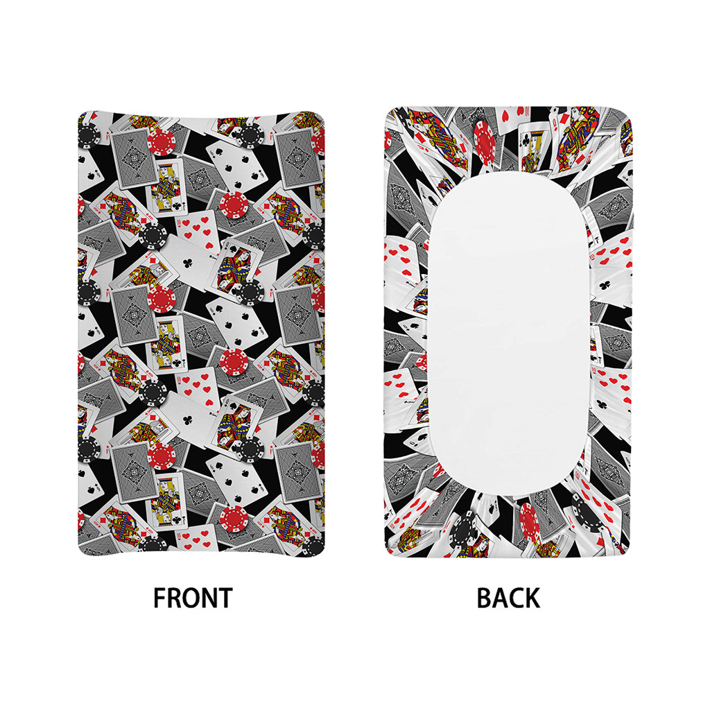 Casino Card And Chip Pattern Print Changing Pad Cover
