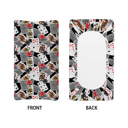 Casino Card And Chip Pattern Print Changing Pad Cover