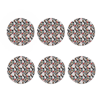 Casino Card And Chip Pattern Print Coaster Set