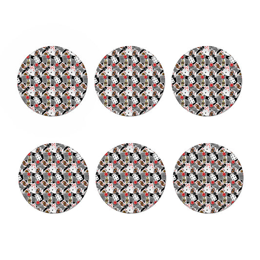 Casino Card And Chip Pattern Print Coaster Set