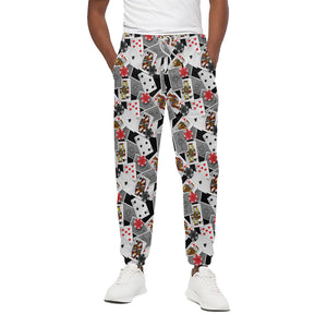 Casino Card And Chip Pattern Print Cotton Pants