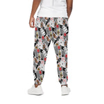 Casino Card And Chip Pattern Print Cotton Pants