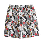 Casino Card And Chip Pattern Print Cotton Shorts