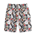 Casino Card And Chip Pattern Print Cotton Shorts