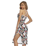 Casino Card And Chip Pattern Print Cross Back Cami Dress