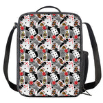 Casino Card And Chip Pattern Print Crossbody Lunch Bag