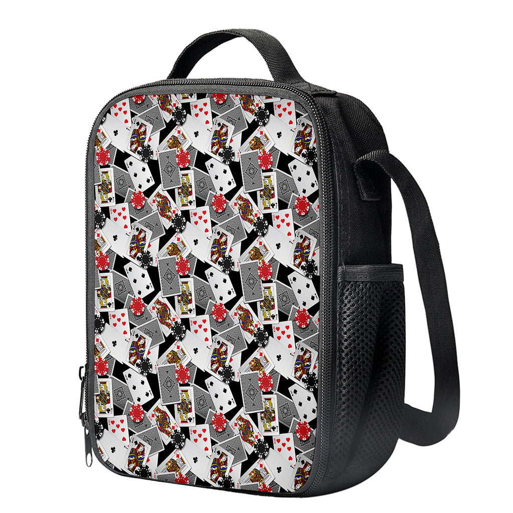 Casino Card And Chip Pattern Print Crossbody Lunch Bag