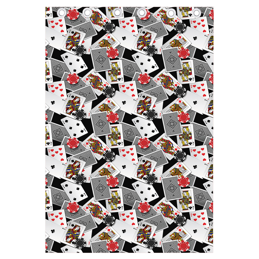 Casino Card And Chip Pattern Print Curtain