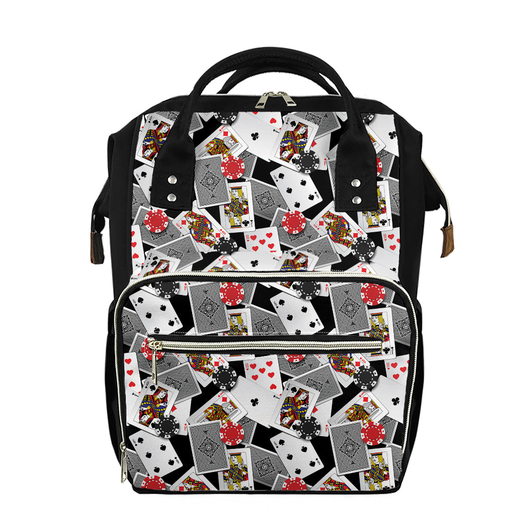 Casino Card And Chip Pattern Print Diaper Bag