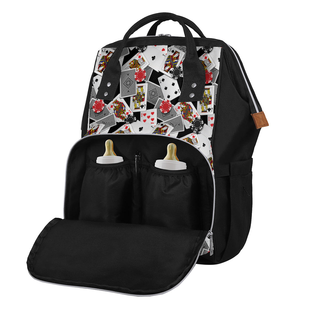 Casino Card And Chip Pattern Print Diaper Bag