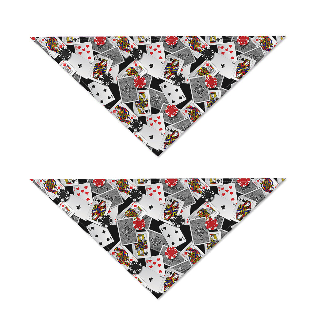 Casino Card And Chip Pattern Print Dog Bandana