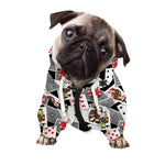 Casino Card And Chip Pattern Print Dog Zip Up Hoodie