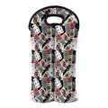 Casino Card And Chip Pattern Print Double Neoprene Wine Tote