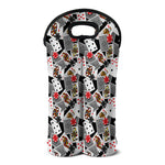 Casino Card And Chip Pattern Print Double Neoprene Wine Tote