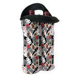 Casino Card And Chip Pattern Print Double Neoprene Wine Tote