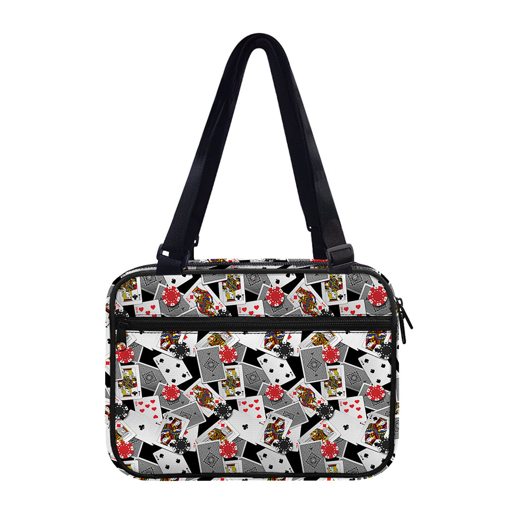 Casino Card And Chip Pattern Print Double Strap Bible Bag