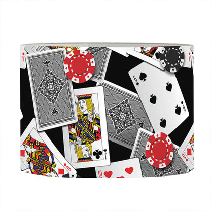 Casino Card And Chip Pattern Print Drum Lamp Shade