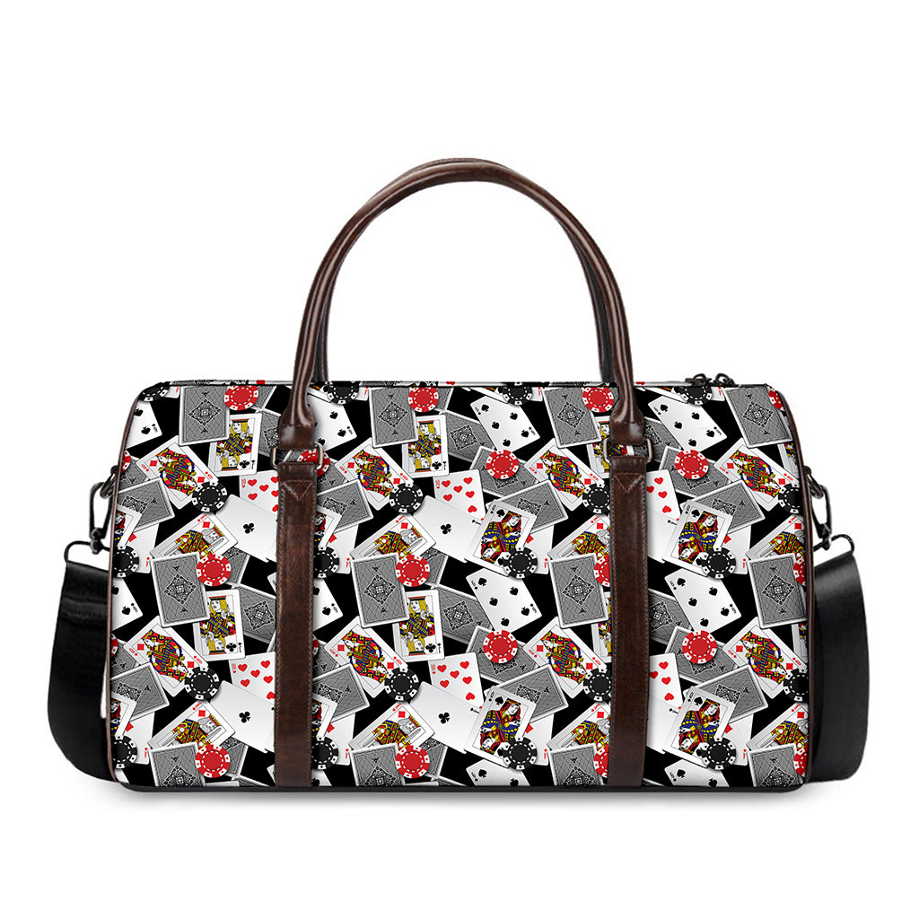 Casino Card And Chip Pattern Print Duffle Bag