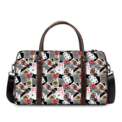 Casino Card And Chip Pattern Print Duffle Bag