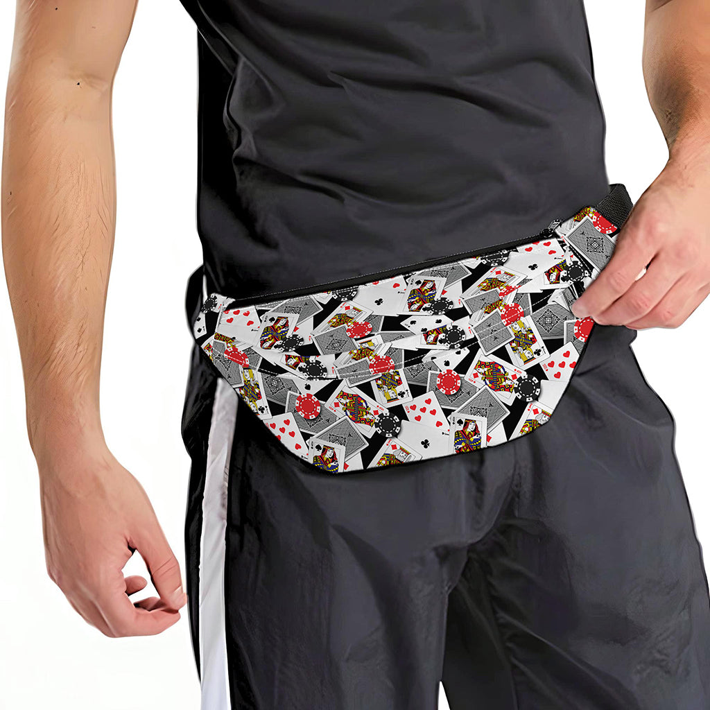 Casino Card And Chip Pattern Print Fanny Pack