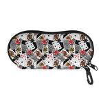 Casino Card And Chip Pattern Print Glasses Case