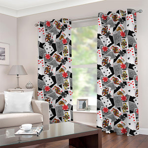 Casino Card And Chip Pattern Print Grommet Curtains