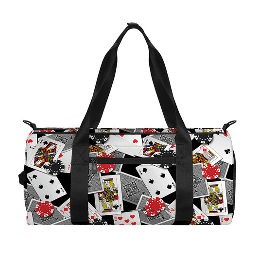 Casino Card And Chip Pattern Print Gym Bag