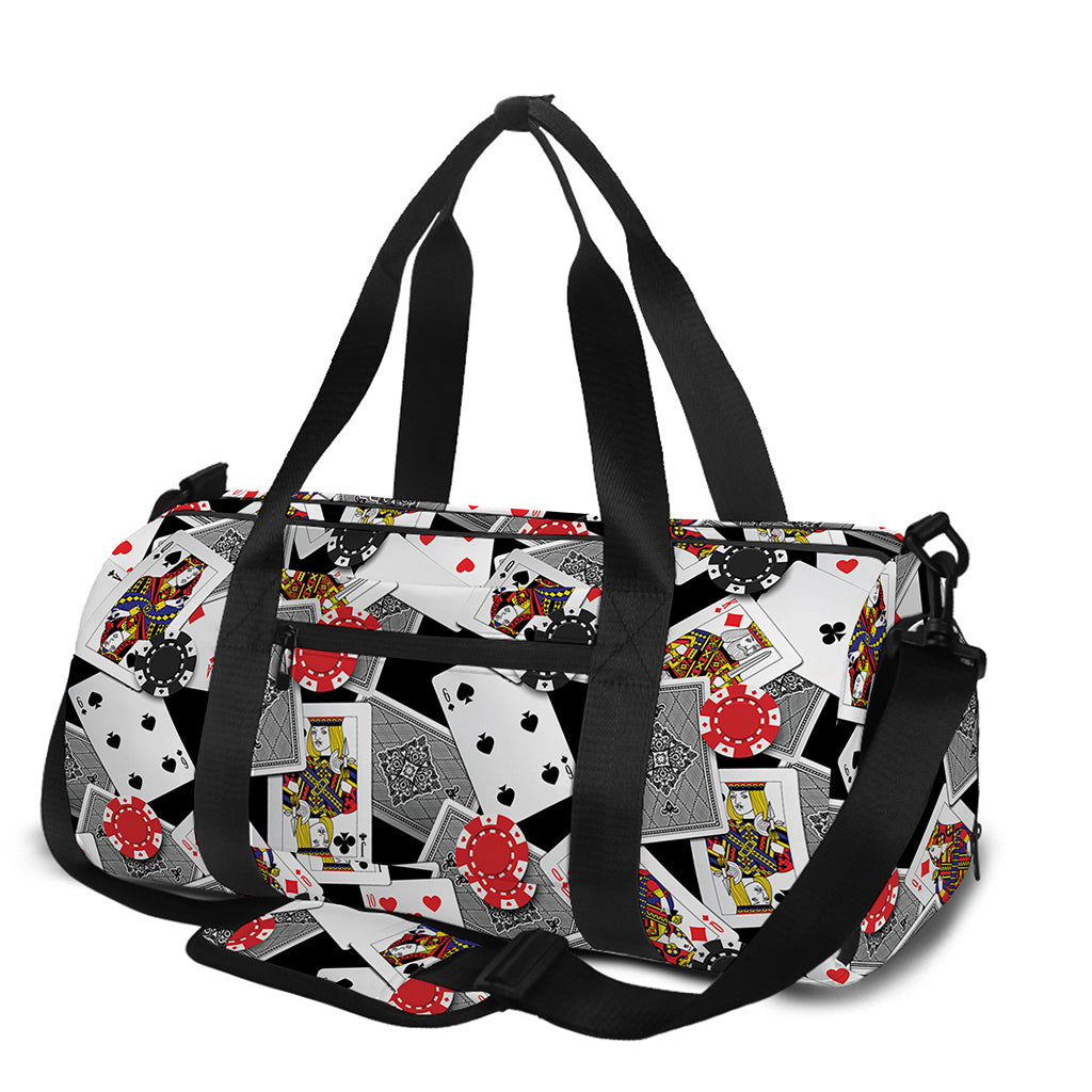 Casino Card And Chip Pattern Print Gym Bag