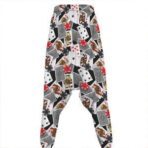 Casino Card And Chip Pattern Print Hammer Pants