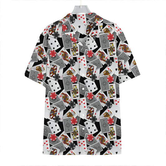 Casino Card And Chip Pattern Print Hawaiian Shirt