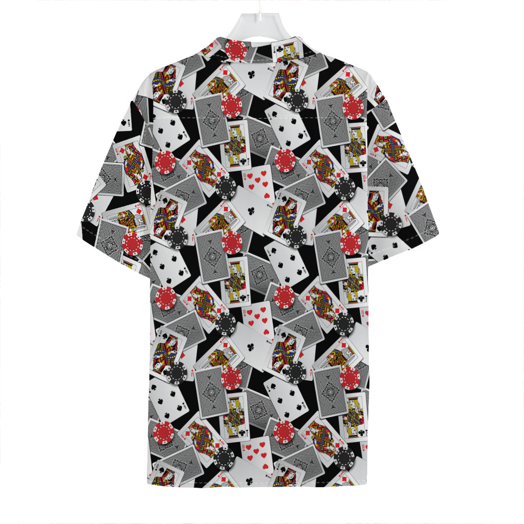 Casino Card And Chip Pattern Print Hawaiian Shirt