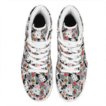 Casino Card And Chip Pattern Print High Top Leather Sneakers