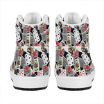 Casino Card And Chip Pattern Print High Top Leather Sneakers