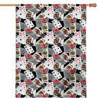 Casino Card And Chip Pattern Print House Flag