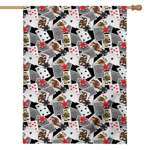 Casino Card And Chip Pattern Print House Flag