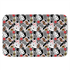 Casino Card And Chip Pattern Print Indoor Door Mat