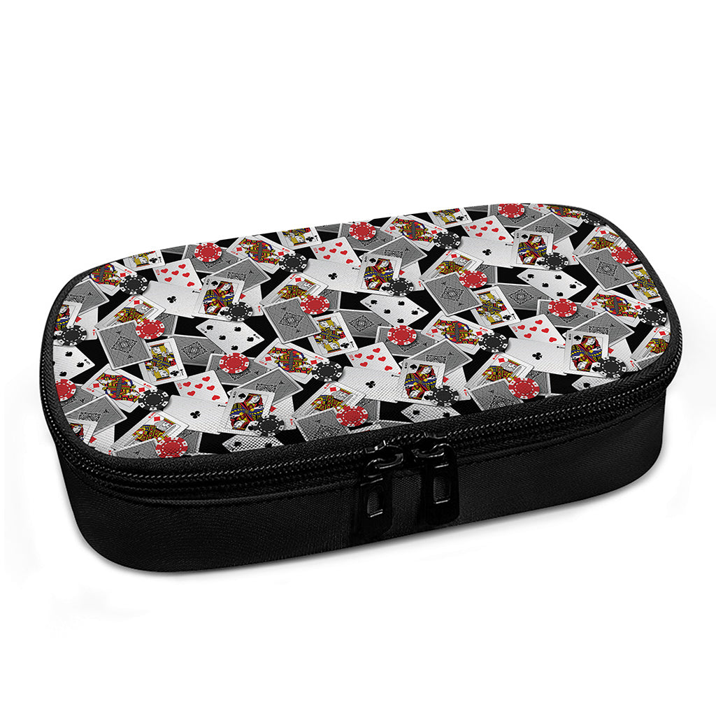 Casino Card And Chip Pattern Print Insulin Cooler Travel Case