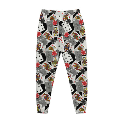 Casino Card And Chip Pattern Print Jogger Pants