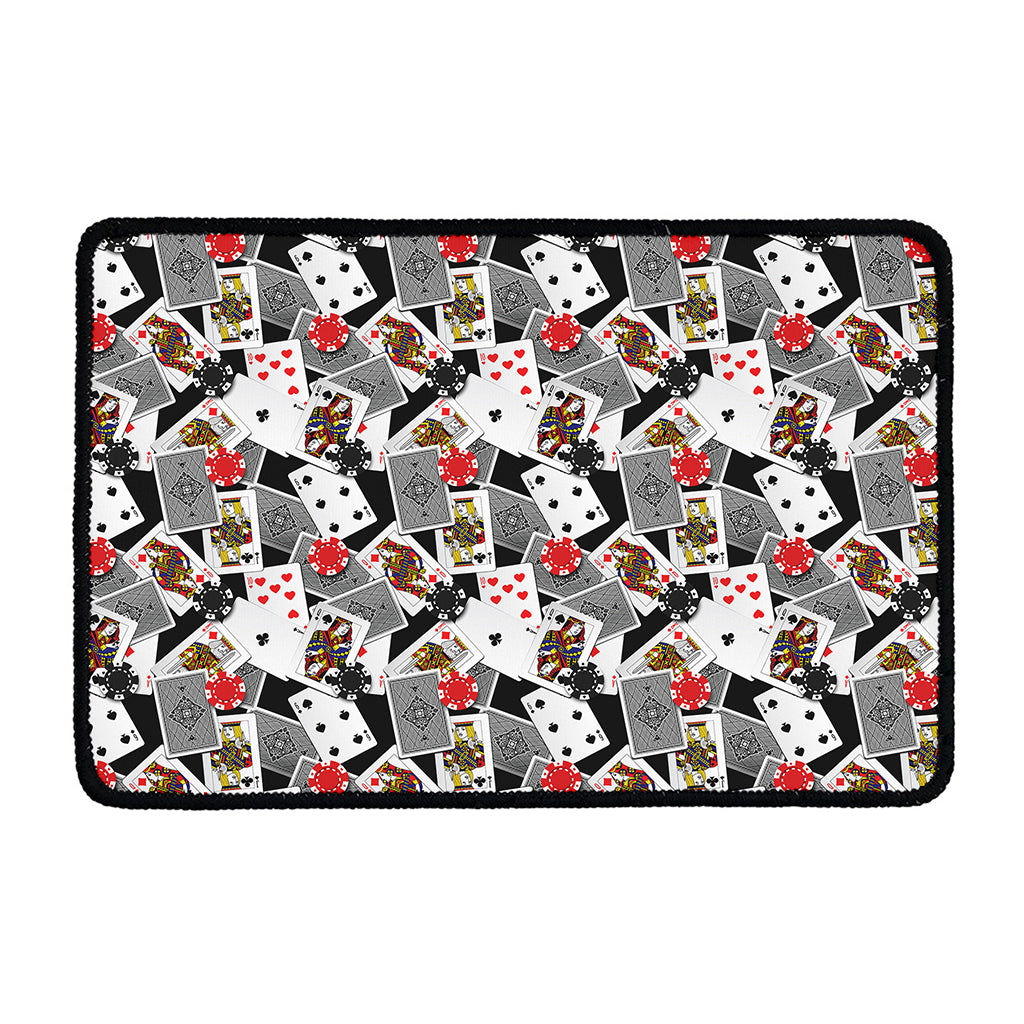 Casino Card And Chip Pattern Print Kitchen Mat