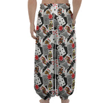 Casino Card And Chip Pattern Print Lantern Pants