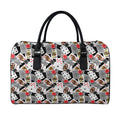 Casino Card And Chip Pattern Print Leather Duffel Bag
