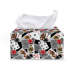Casino Card And Chip Pattern Print Leather Tissue Box Cover